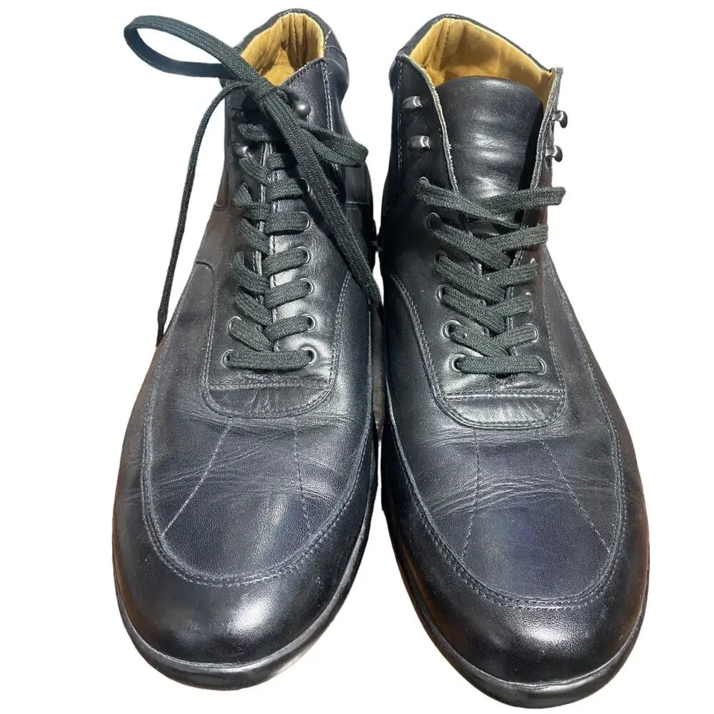 Ermenegildo Zegna‎ Sport Luxury Black Genuine Leather Streetwear Boots men's 9 D